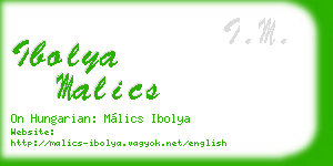 ibolya malics business card
