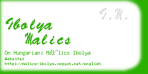 ibolya malics business card